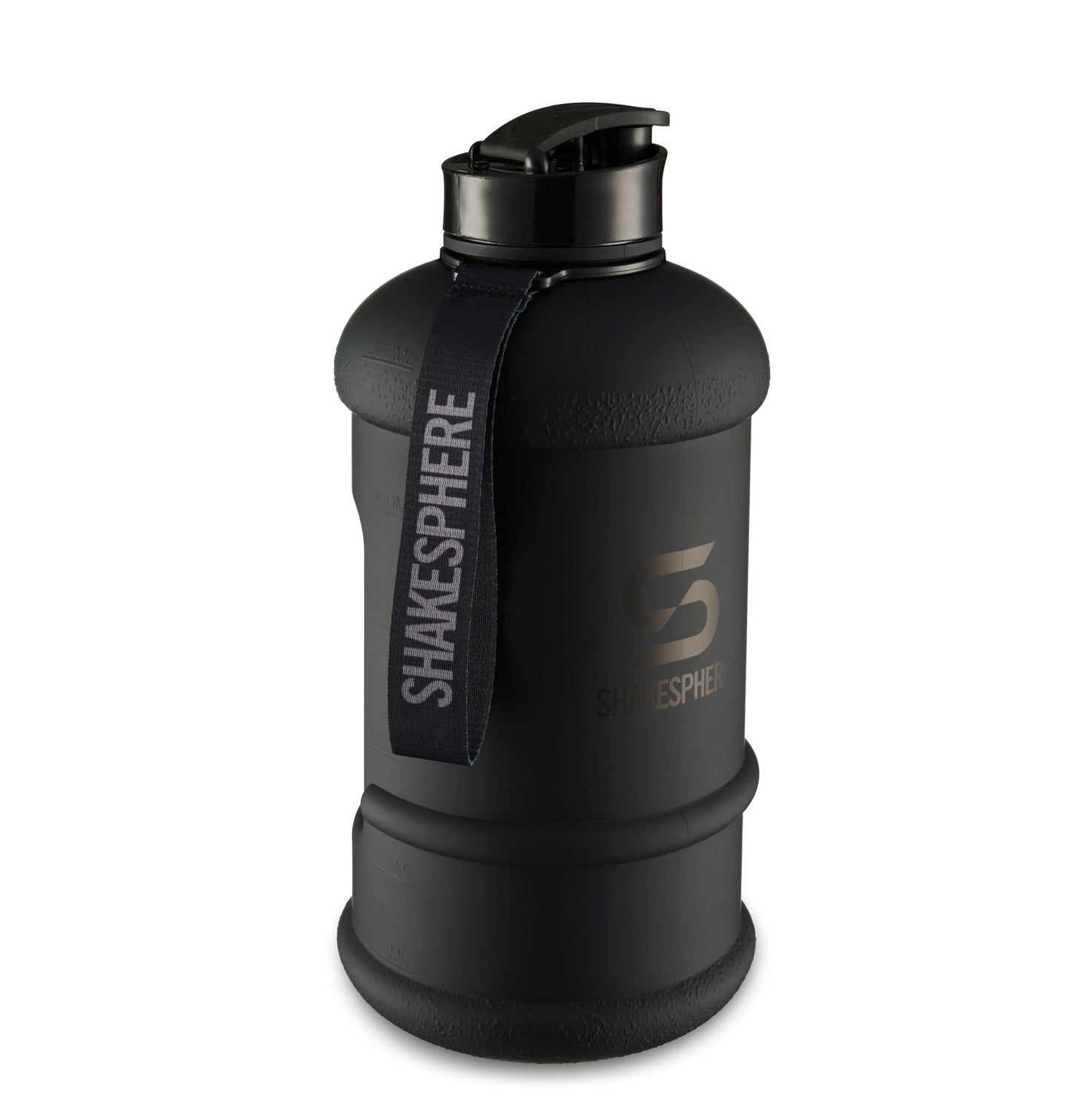 ShakeSphere Hydration Jug - Matte Black with black logo 1.3L