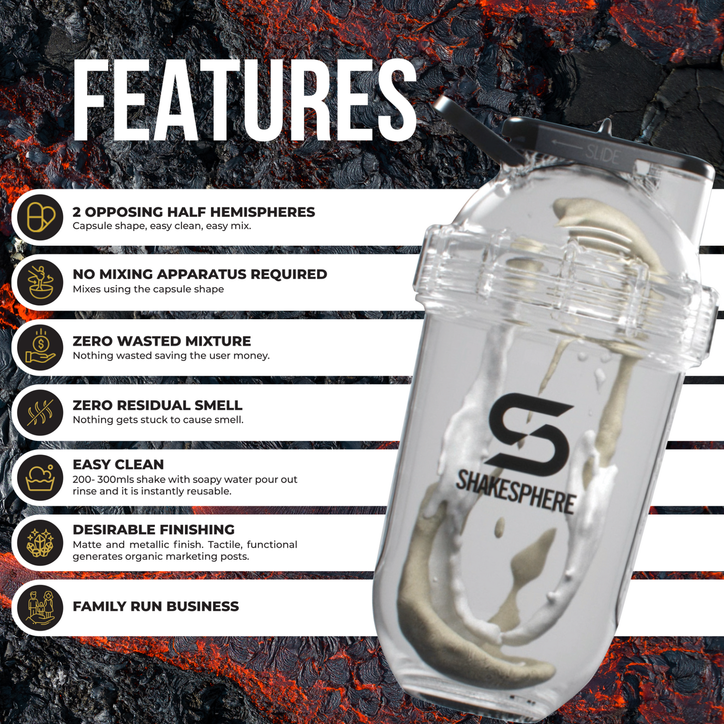 ShakeSphere Tumbler Steel - Mirrored Black