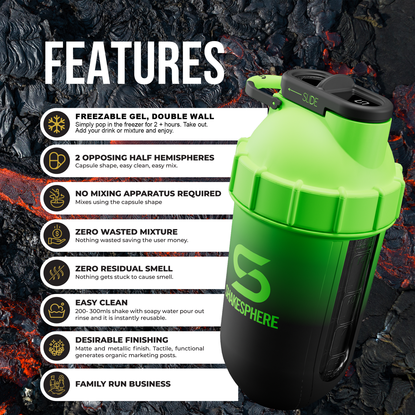 ShakeSphere Tumbler Cooler Shaker - Ombre Green