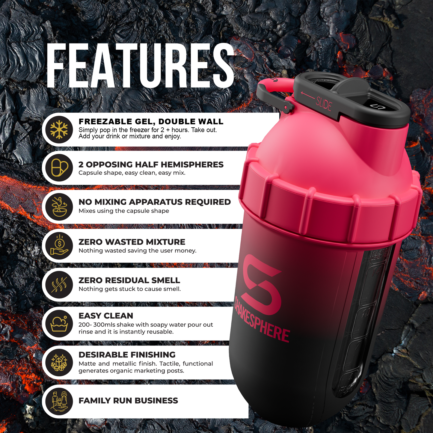 ShakeSphere Tumbler Cooler Shaker - Ombre Pink