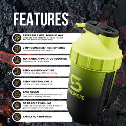 ShakeSphere Tumbler Cooler Shaker - Ombre Yellow