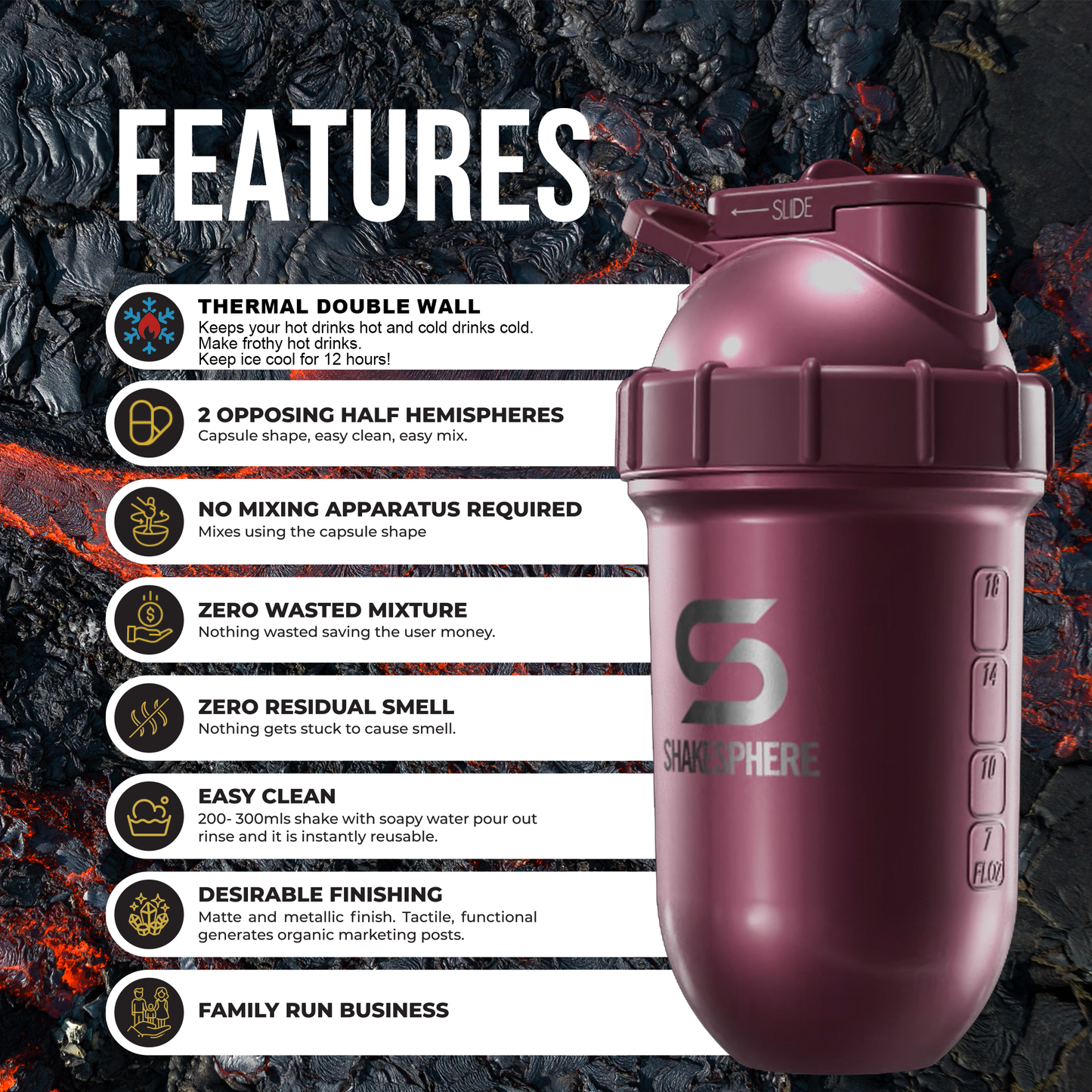 ShakeSphere Tumbler Steel - Rose Gold