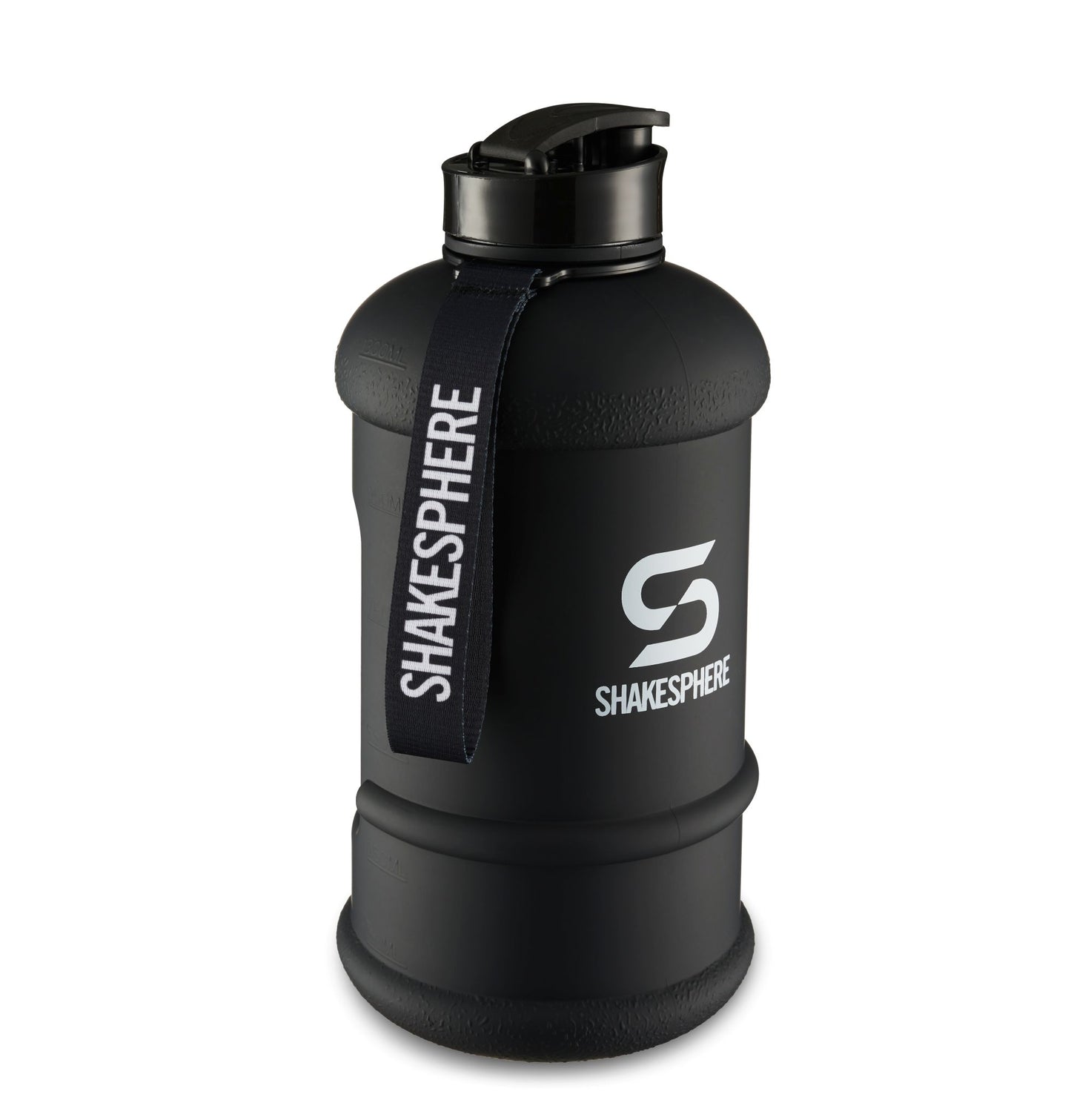 ShakeSphere Hydration Jug - Matte Black with white logo 1.3L