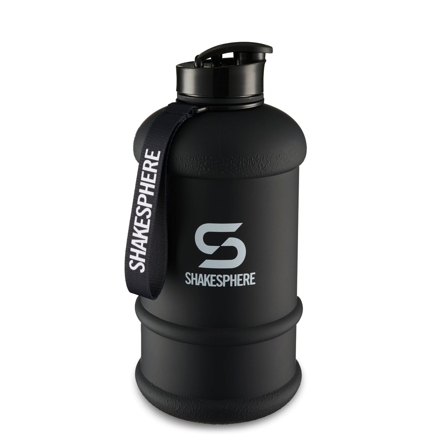 ShakeSphere Hydration Jug - Matte Black with white logo 1.3L