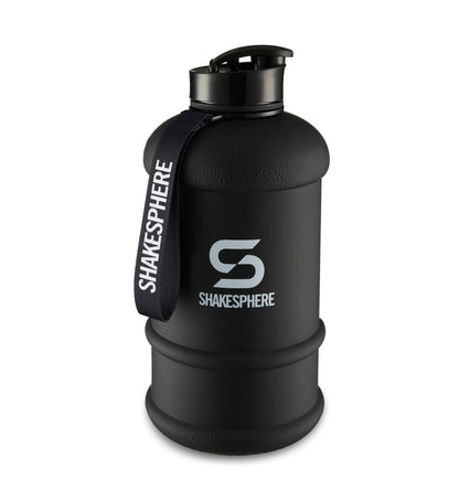 ShakeSphere Hydration Jug - Matte Black with white logo 1.3L