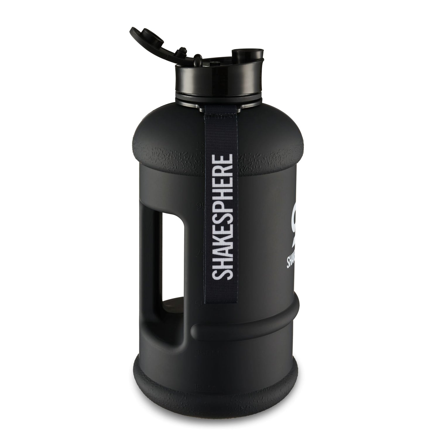 ShakeSphere Hydration Jug - Matte Black with white logo 1.3L