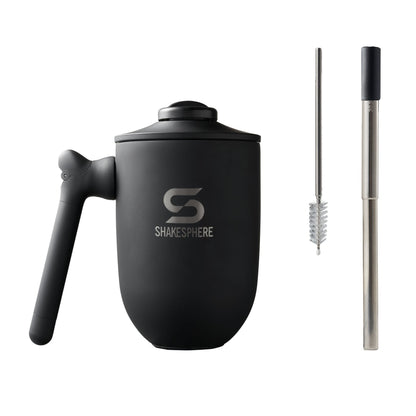 ShakeSphere Coffee Cup - Matte Black Steel